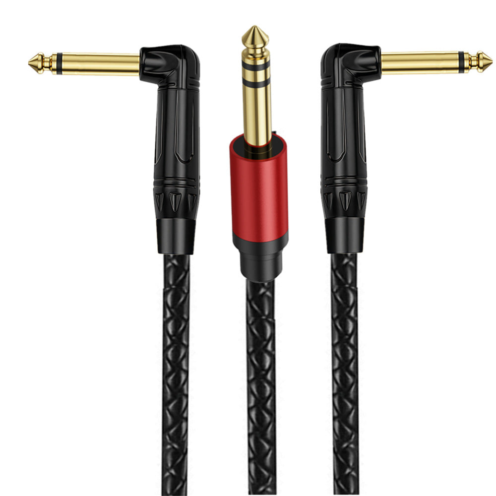 Gold plated right angle 6.35mm audio cable