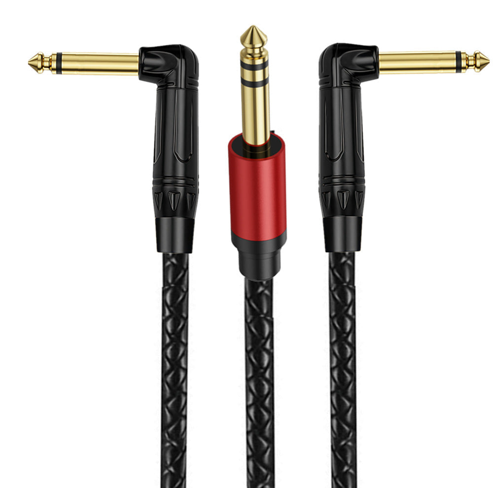 Gold plated right angle 6.35mm audio cable