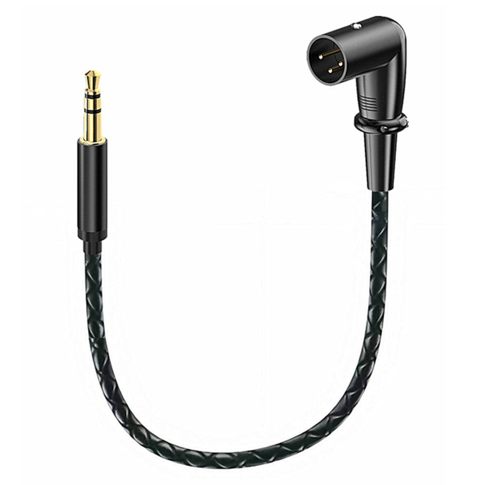 90 degree XLR male connector metal housing audio cable