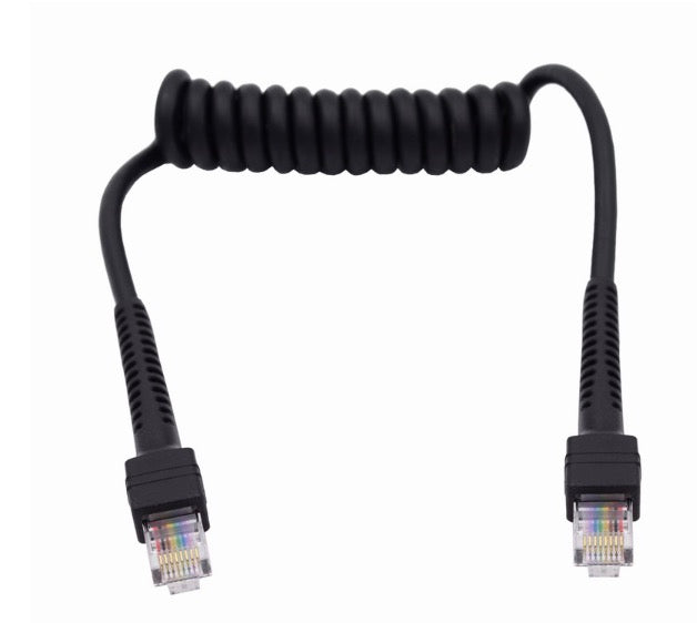 RJ45 Cat6 coiled Ethernet cable male to male