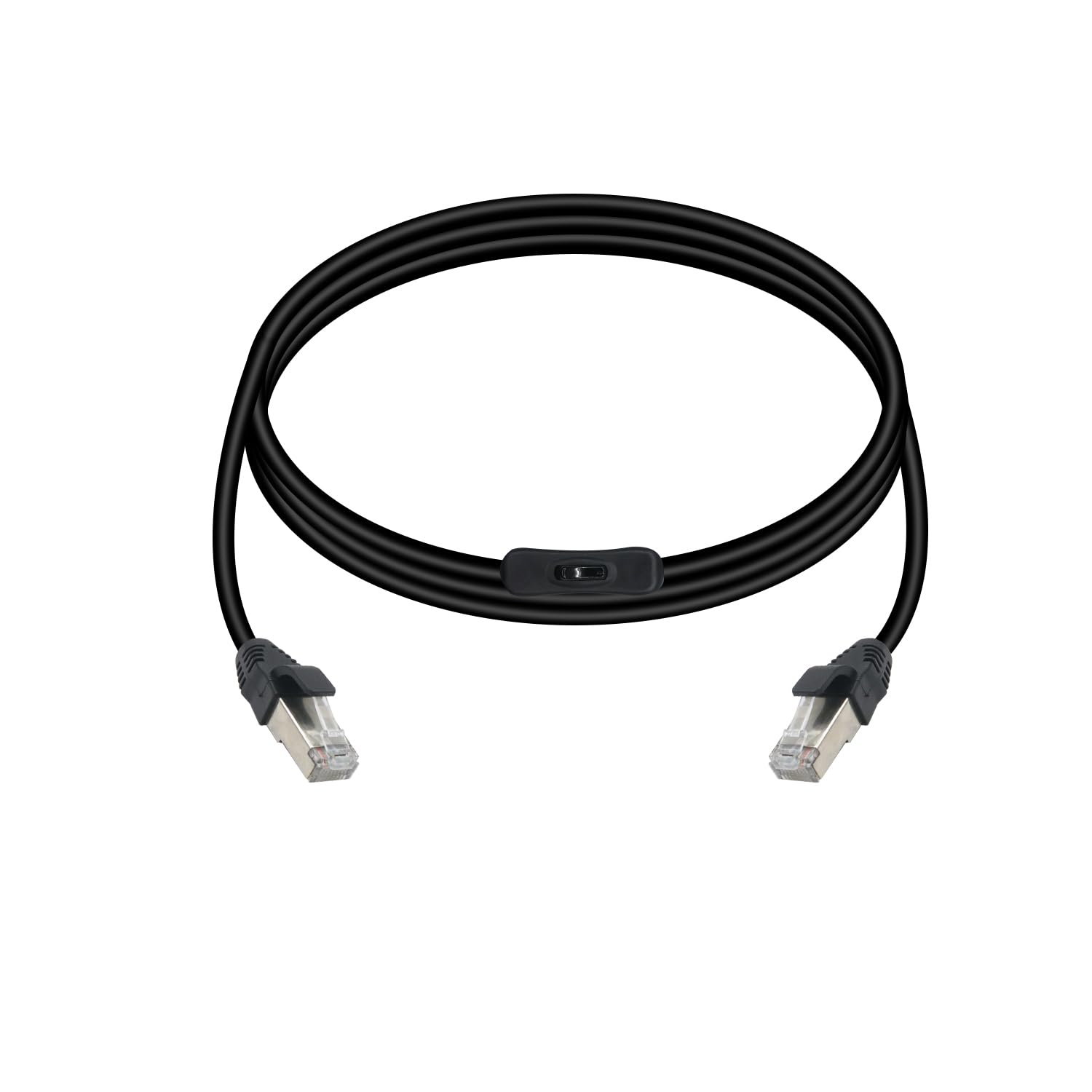 Cat6 Ethernet Patch Cable Switch On/Off RJ45 Male to Male High Speed Internet Network Cable LAN with Disconnect Switch