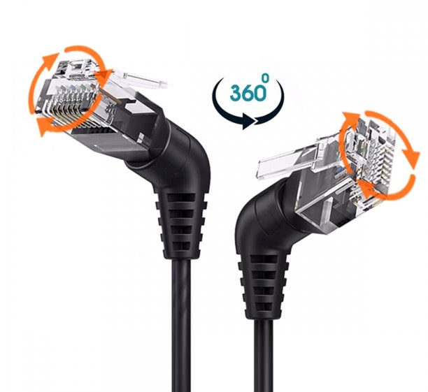 Close-up of the 360 degree rotating RJ45 Ethernet connector