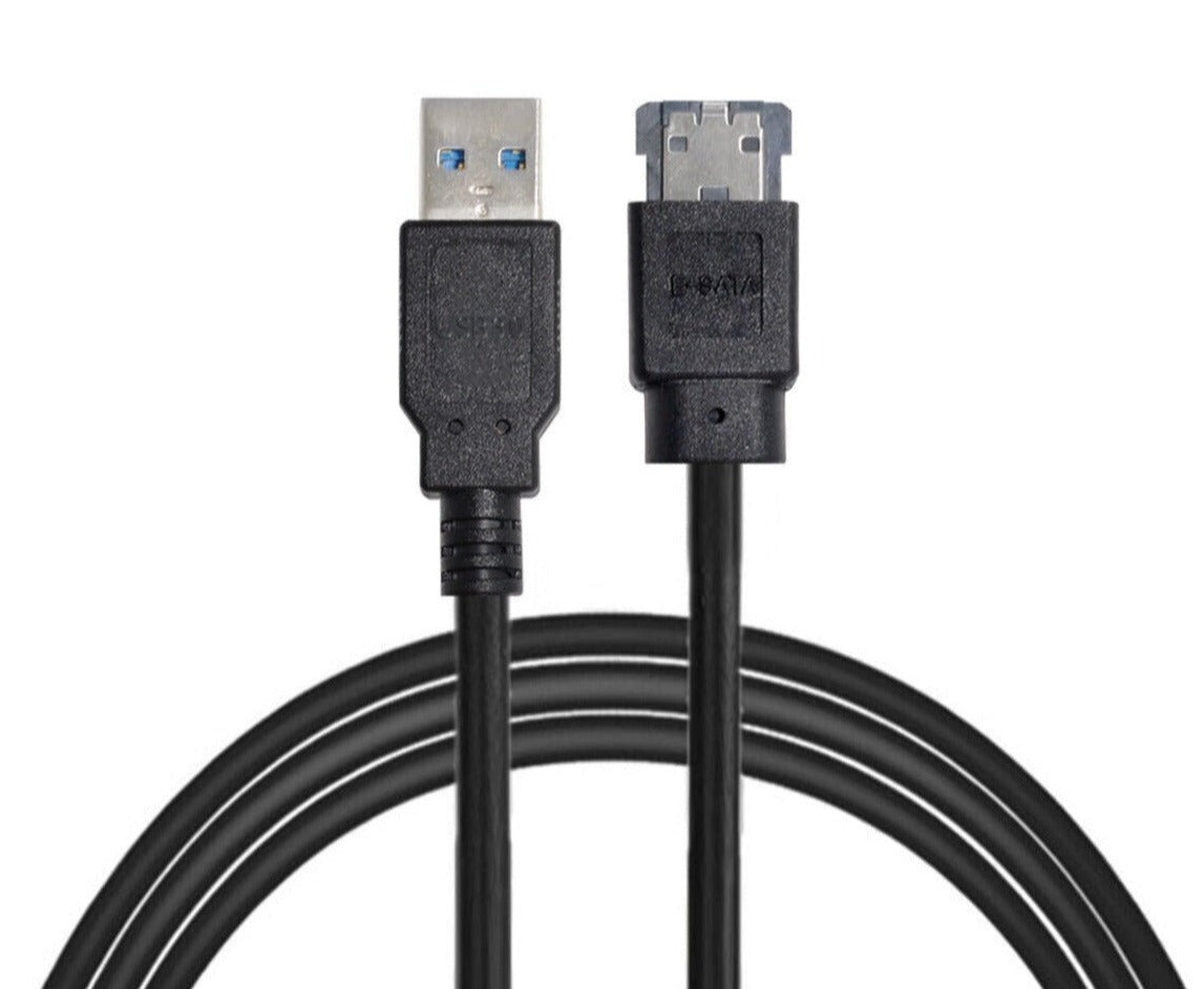 USB 3.0 A to Power Over eSATA DC5V Cable USB2.0 to HDD/SSD/ODD eSATAp Converter 1m