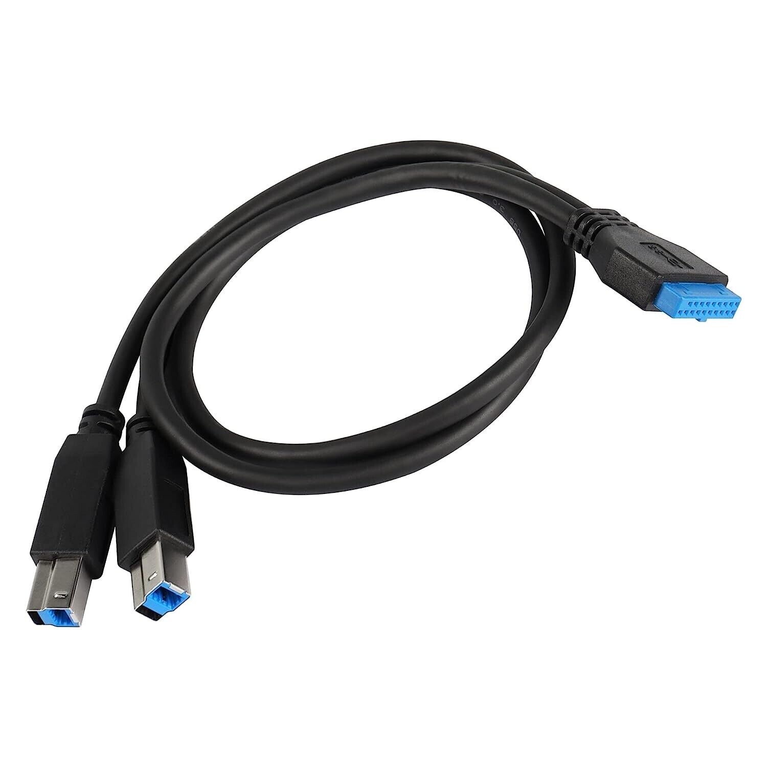 USB 3.0 19 Pin Female to Dual USB Type B Male Printer Splitter Cable