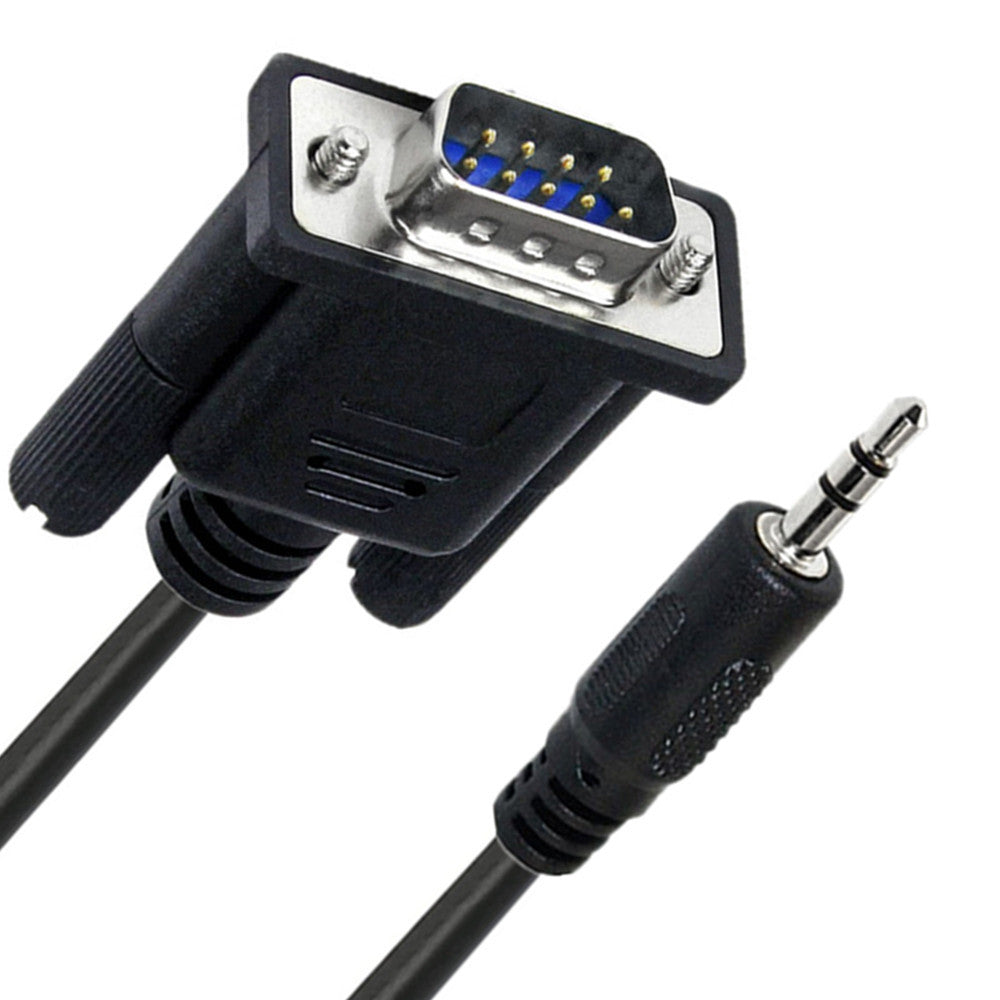 black DB9 to 3.5mm serial cable