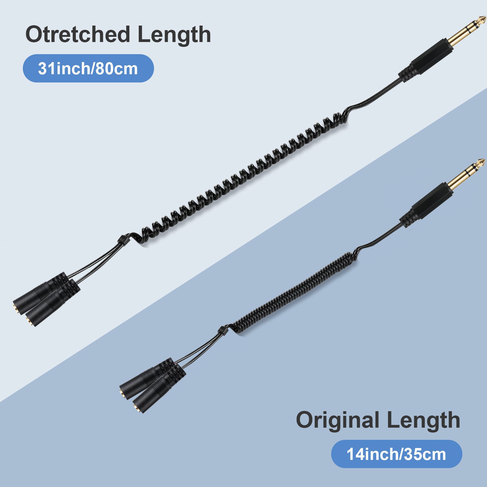 Shielded audio splitter cable for clear signal transmission