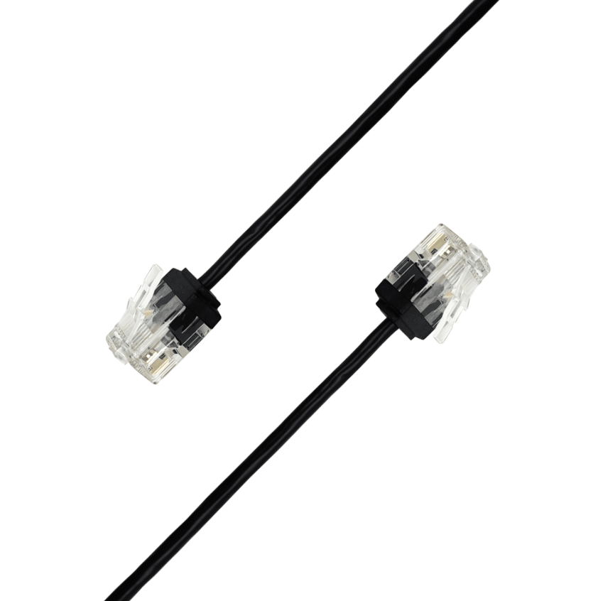 SlimBlade Cat6 32AWG patch cable with ultra-short boot, coiled product view