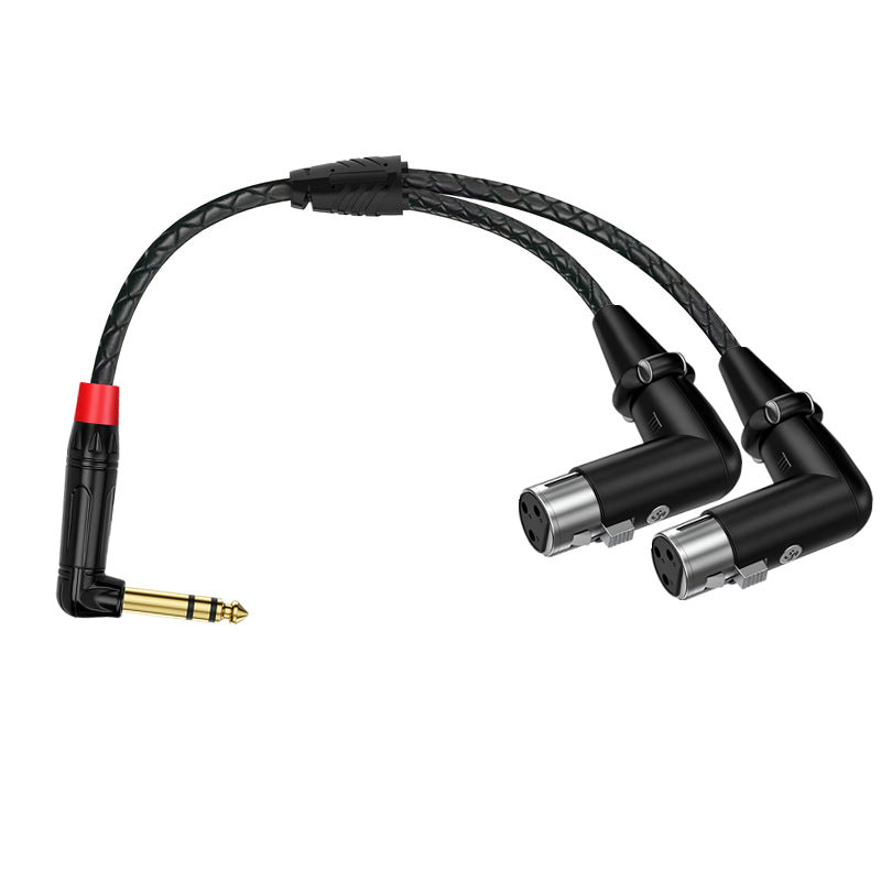 Stereo TRS to separate left and right XLR female audio breakout cable