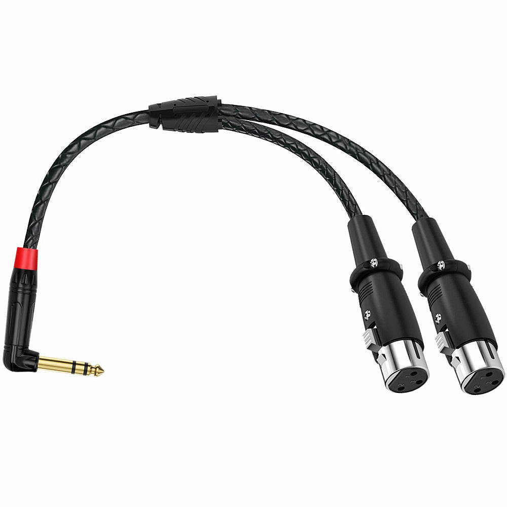 Stereo TRS to separate left and right XLR female audio cable