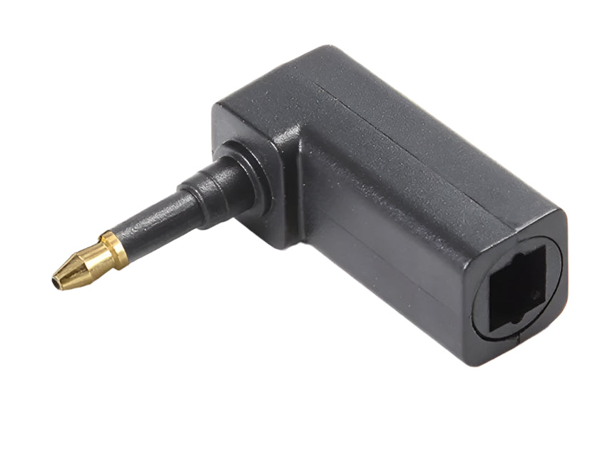 TOSLINK to 3.5mm Mini TOSLINK right angle optical audio adapter
