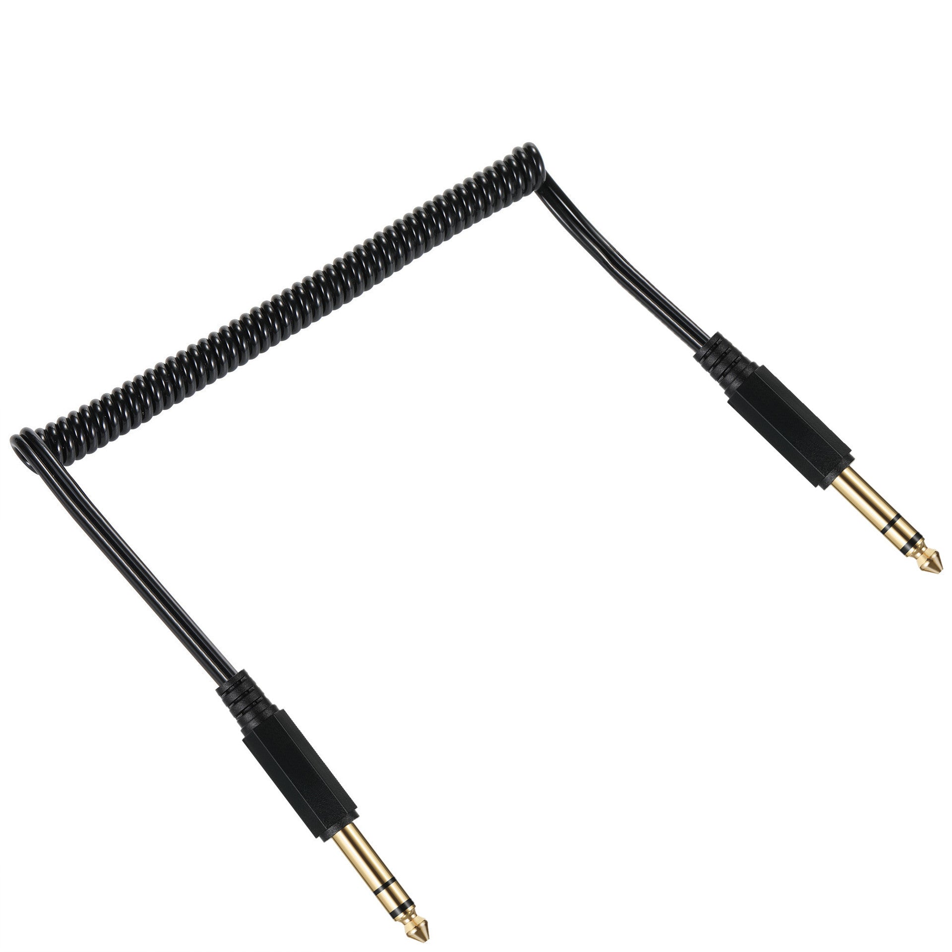 6.35mm TRS jack connectors close up stereo cable