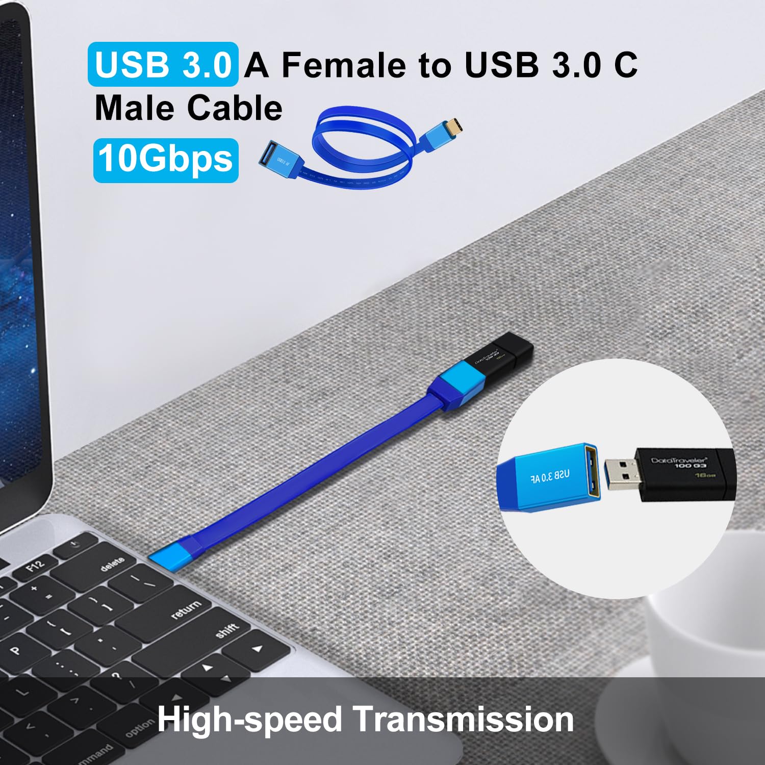 Type-C male to USB 3.0 female adapter