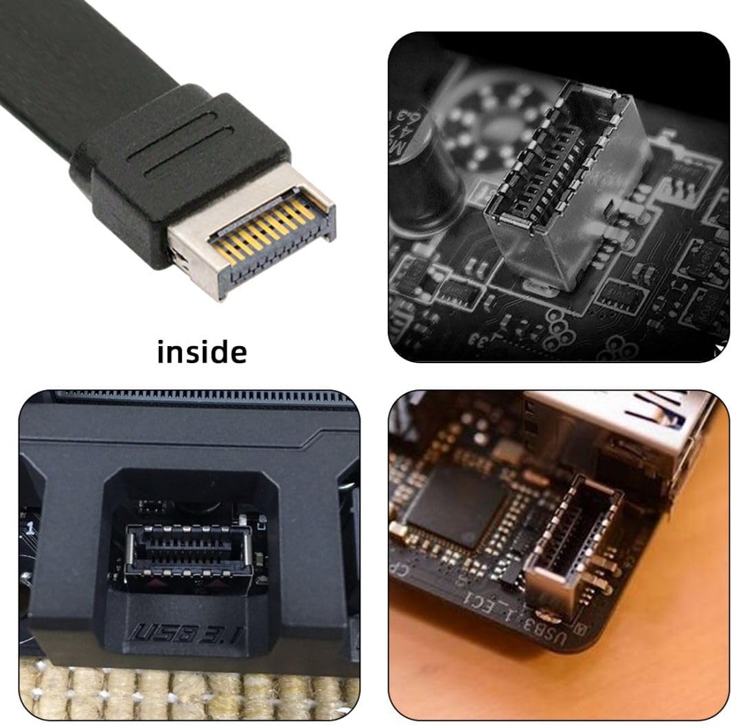 Type-E internal header to USB-C adapter cable