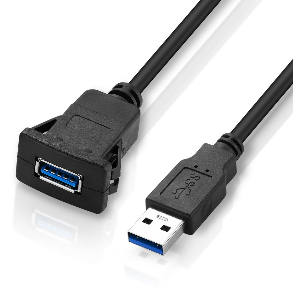USB 3.0 extension cable panel mount dashboard