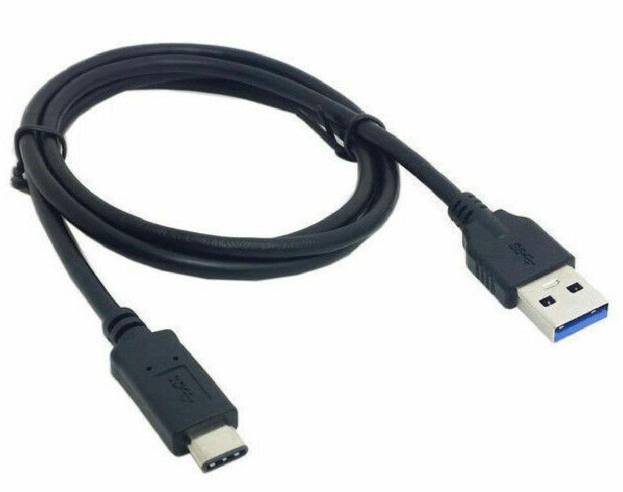 USB 3.0 Type-A male to USB-C 3.1 male charging and data cable supporting 3A charging and 5Gbps transfer speeds