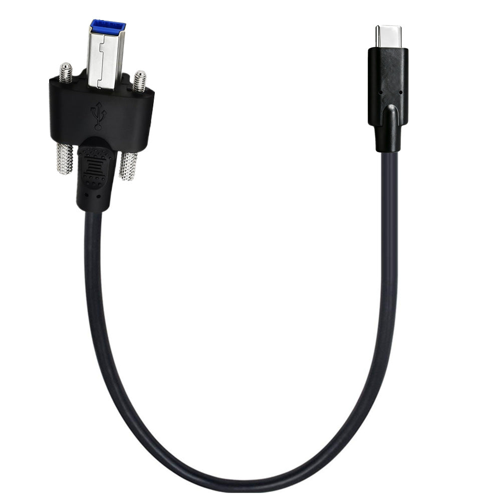 USB 3.0 Type-B male connector with dual screw locks