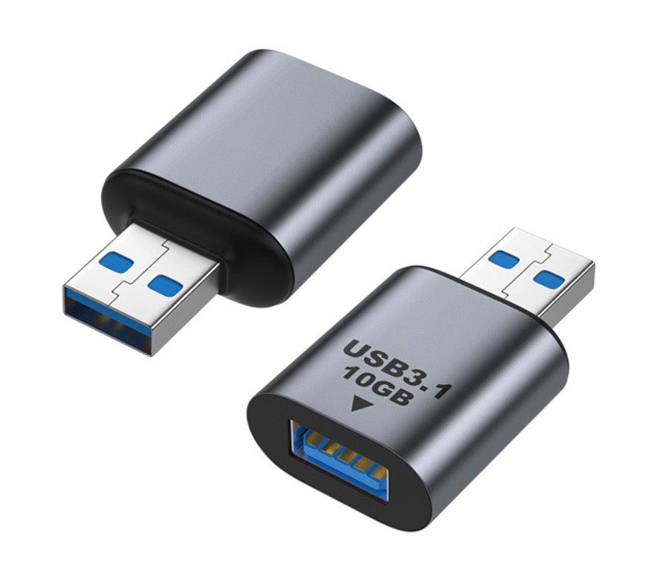 USB 3.0 Type A male to female coupler adapter supporting 10Gbps speeds