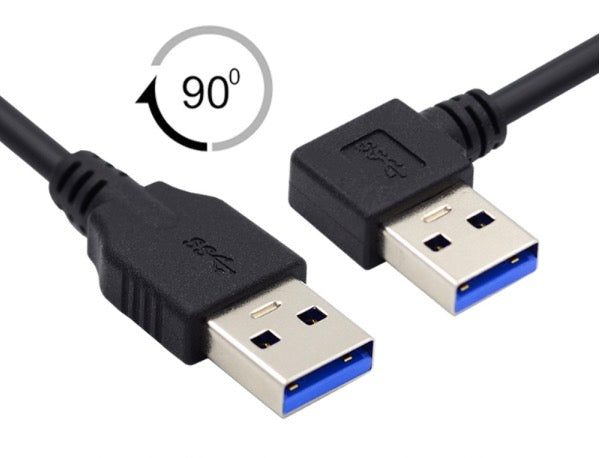 USB 3.0 cable connected between laptop and device
