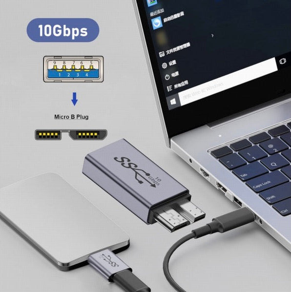 USB 3.0 female adapter supporting 10Gbps data transfer
