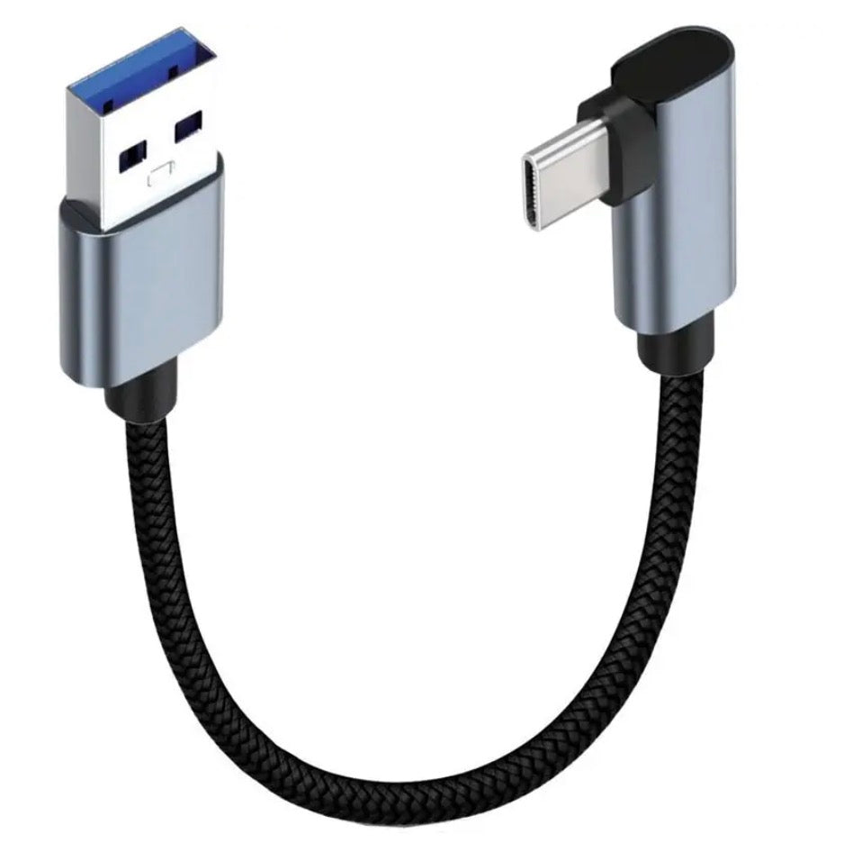 USB-A to USB-C angled cable
