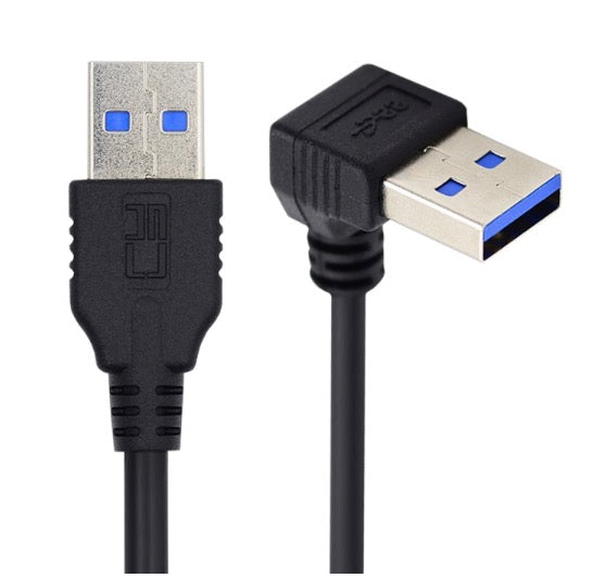 USB A 3.0 up angled male to straight male cable