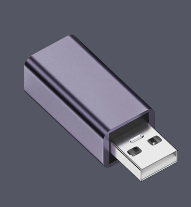 Side profile view of USB Type A male to USB Type B female adapter