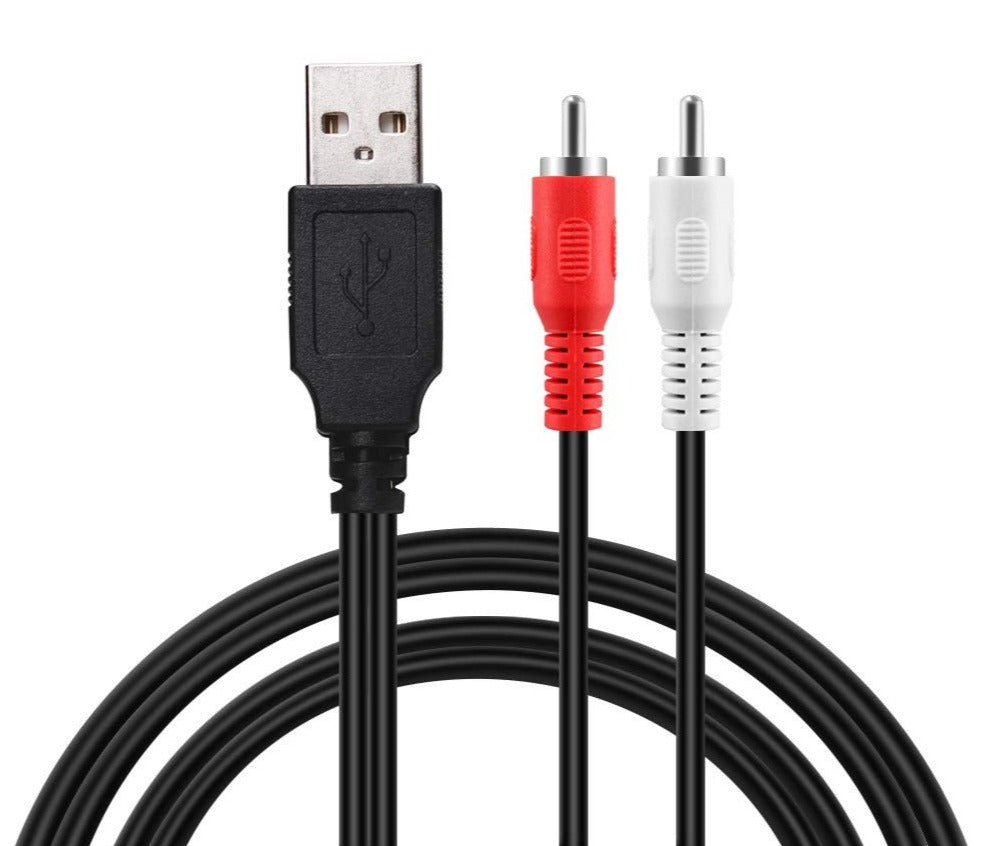 USB 2.0 A male to dual RCA male AV audio video cable 1m