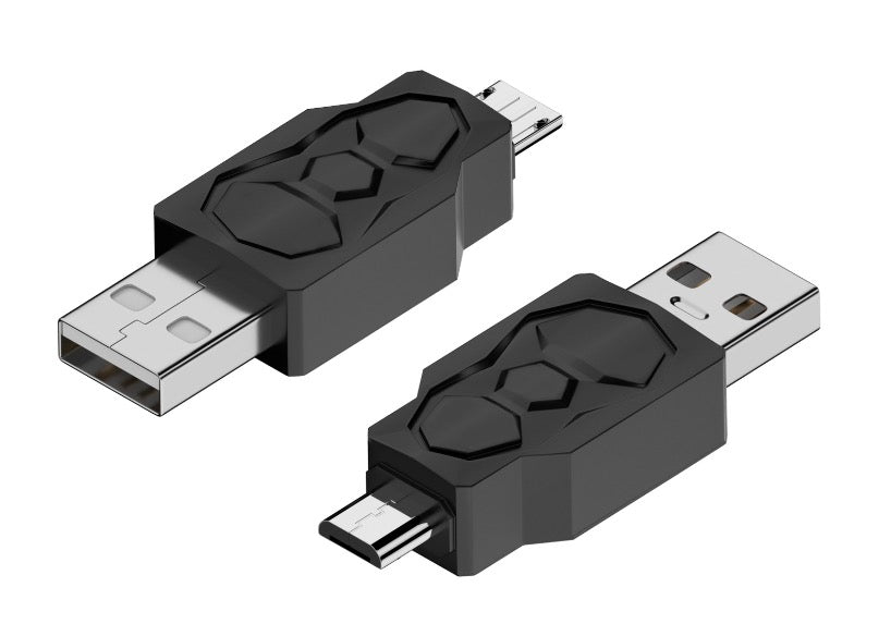 USB 2.0 Type-A male to Micro USB 5-pin data sync and charging adapter