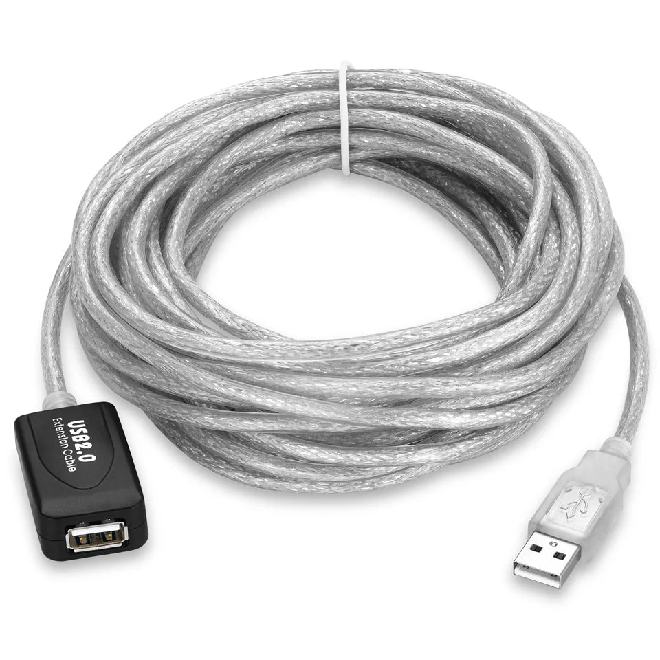 USB 2.0 active repeater extension cable shown in full 5 metre length