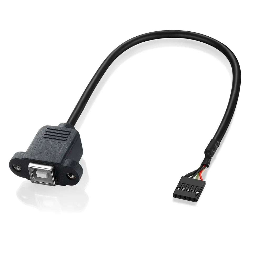 2.54mm 5 pin female header to USB-B panel mount cable