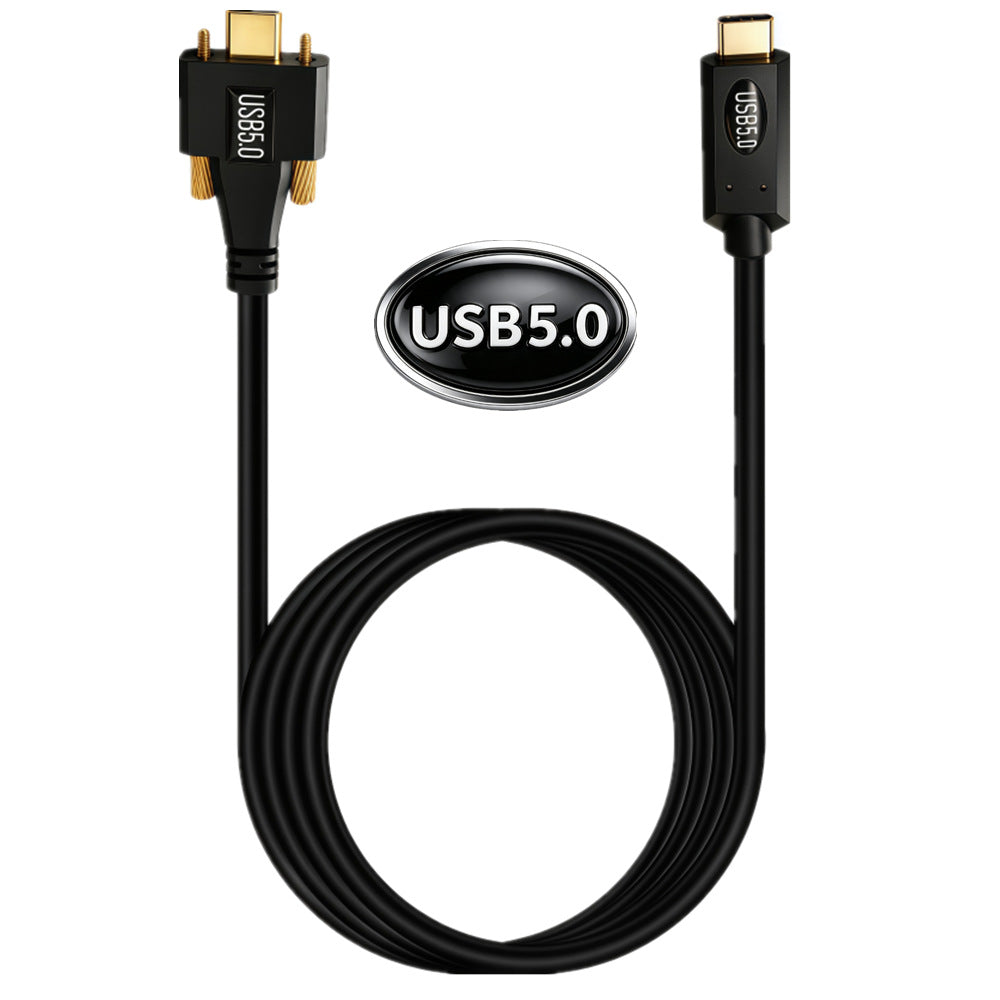 USB-C 240W straight male to male high-speed locking data cable