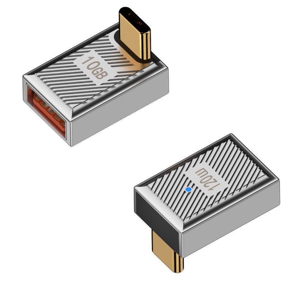 USB C 3.1 up down angle male to USB 3.0 Type A female OTG adapter with aluminium alloy housing
