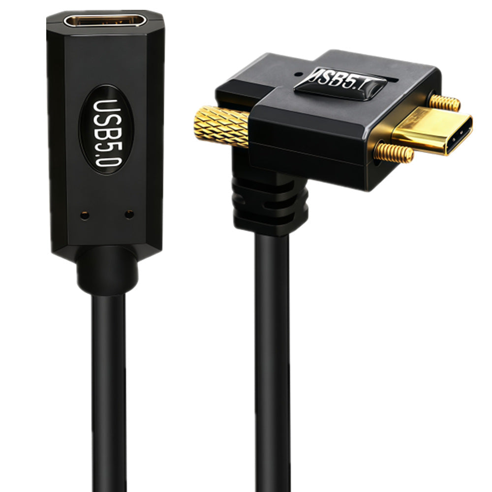 USB-C 80Gbps male to female 90 degree locking extension cable