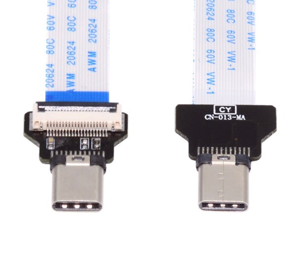 Flat ribbon USB-C cable close up