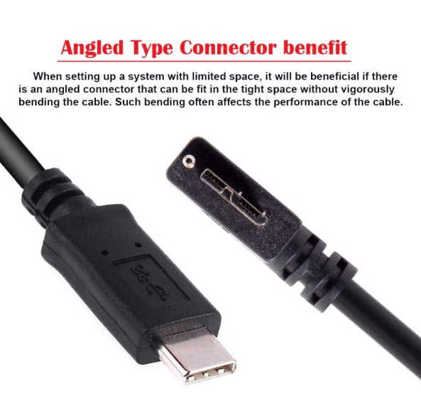 Left angle Micro USB 3.0 connector detail