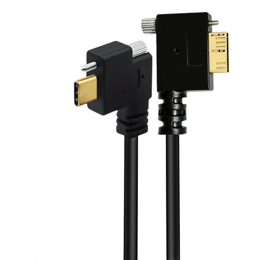 USB-C to Micro USB 3.0 Type-B right-angle locking screw cable