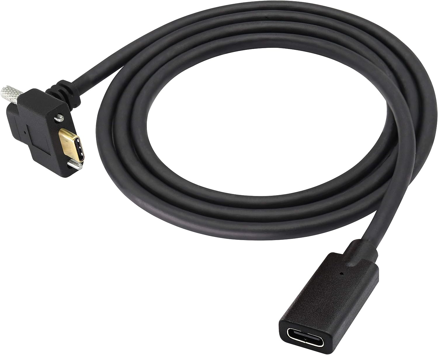 USB-C panel mount extension cable female to male with screw lock