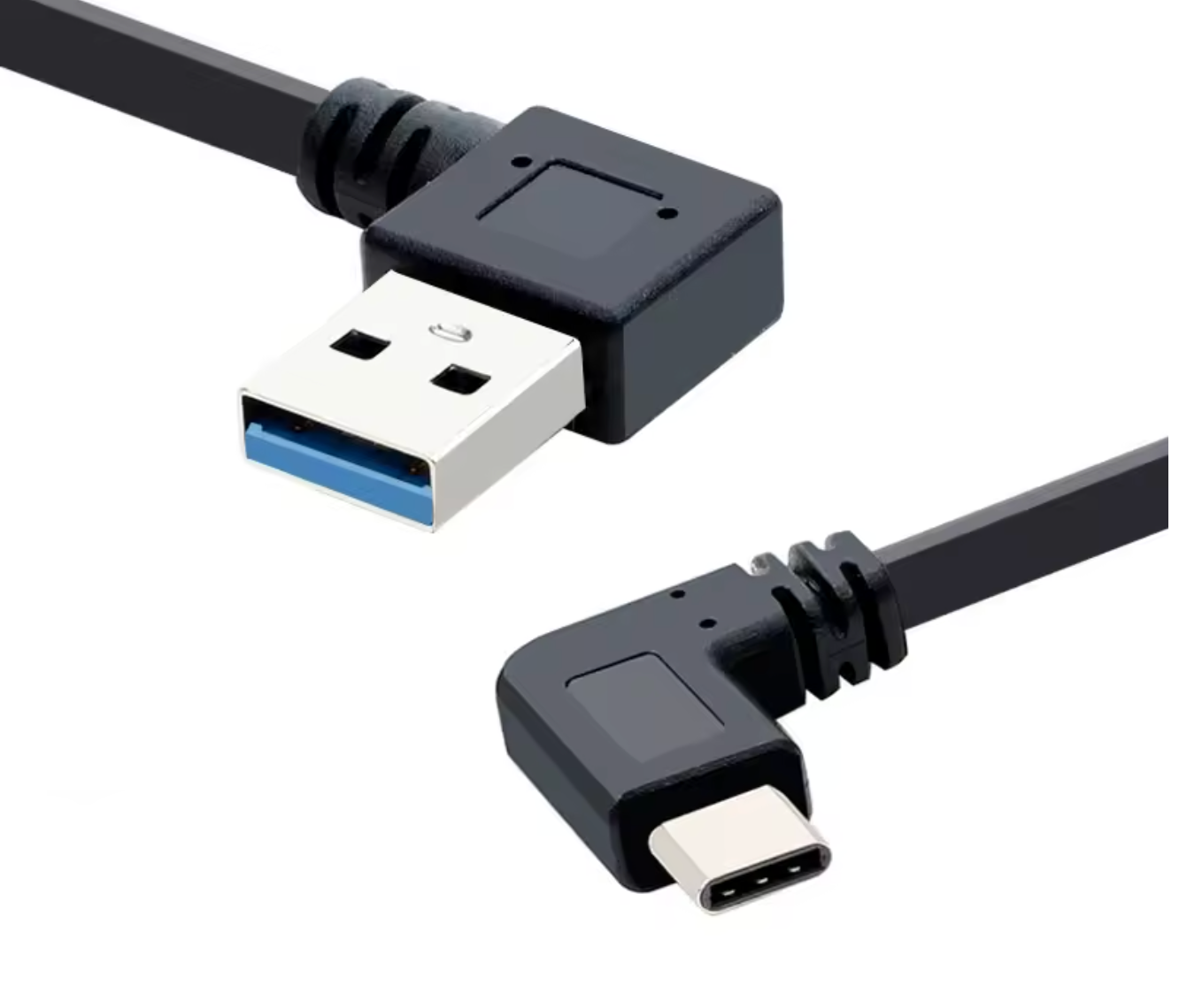 Short USB C cable angled connector 30cm