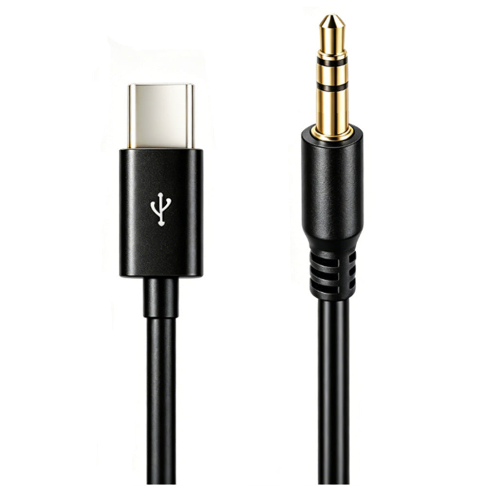 USB-C to 3.5mm 3-pole male stereo audio cable with built-in DAC