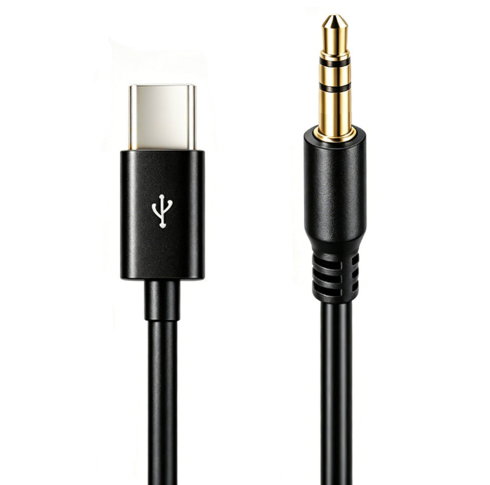 USB-C to 3.5mm 3-pole male stereo audio cable with built-in DAC