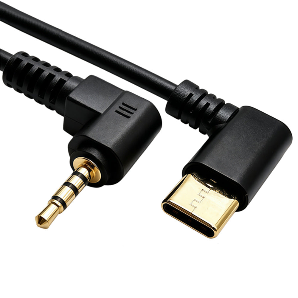 USB-C to 3.5mm 4-pole right-angle analogue audio cable