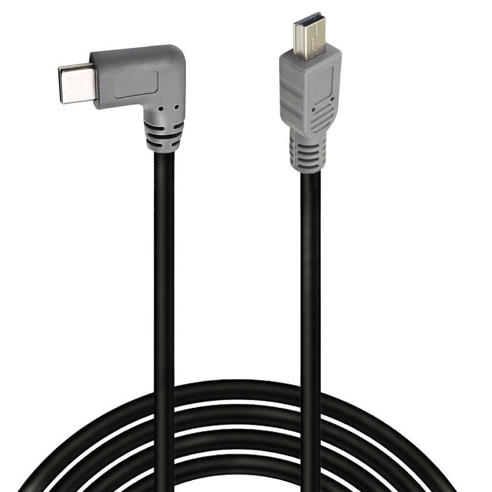 USB C angled male to Mini USB B male OTG data charging cable