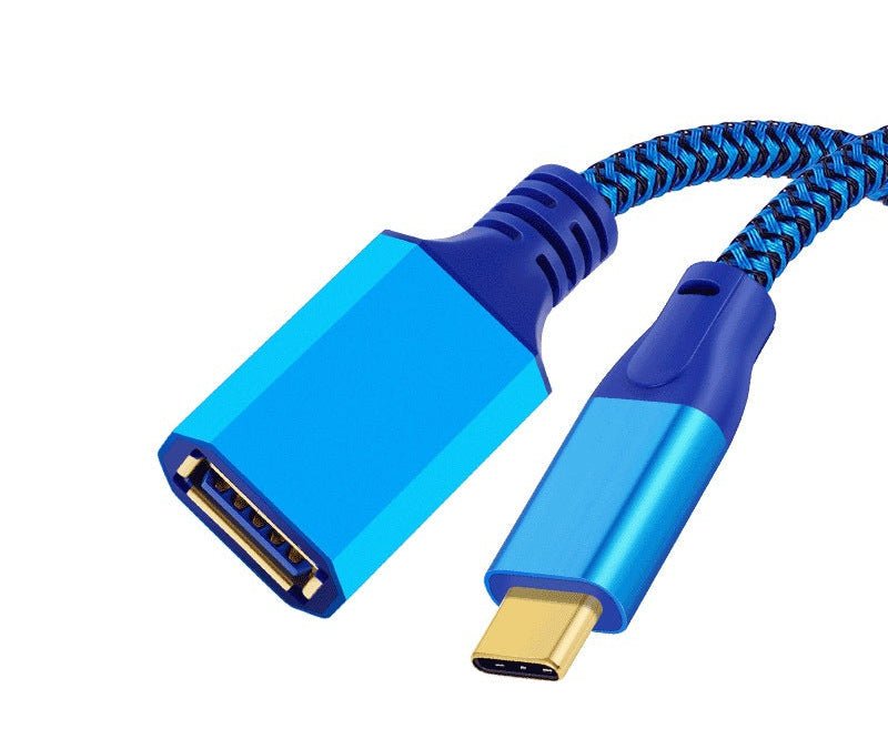 USB-C to USB-A female adapter cable USB 3.0 braided aluminium connector