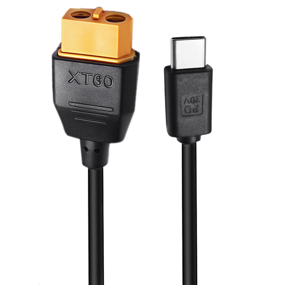 USB-C to XT60 female 20V 100W PD power cable 1m