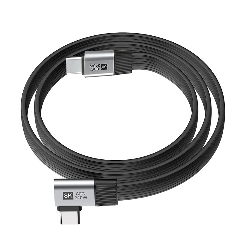 Coiled USB cable with connectors on a white background