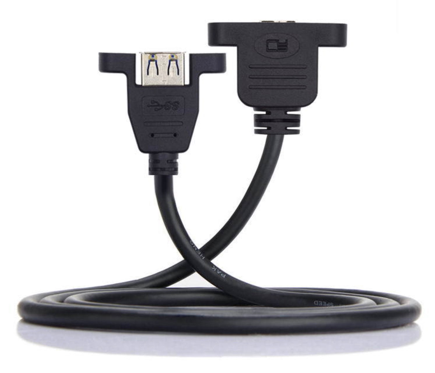 USB panel mount extension cable installed in enclosure