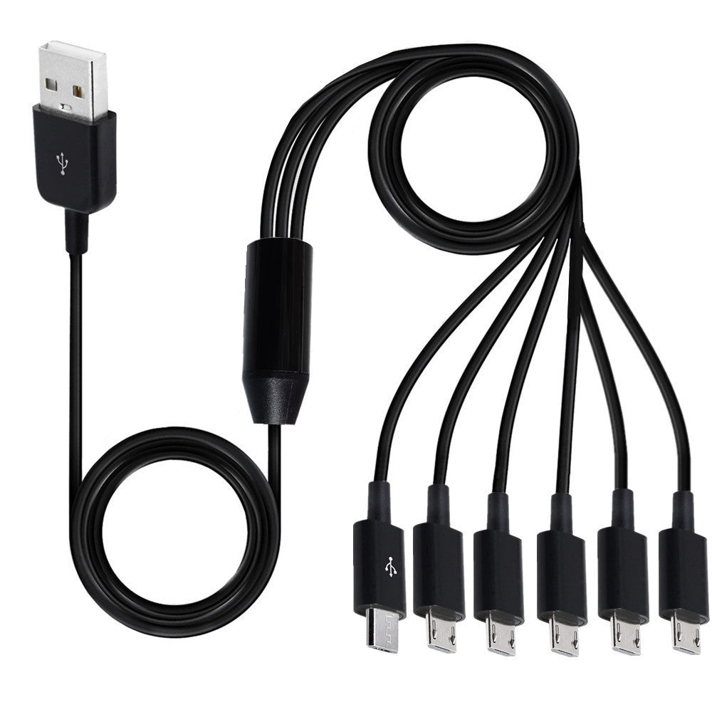 USB Type-A to 6 Micro USB charging splitter cable 1.5m