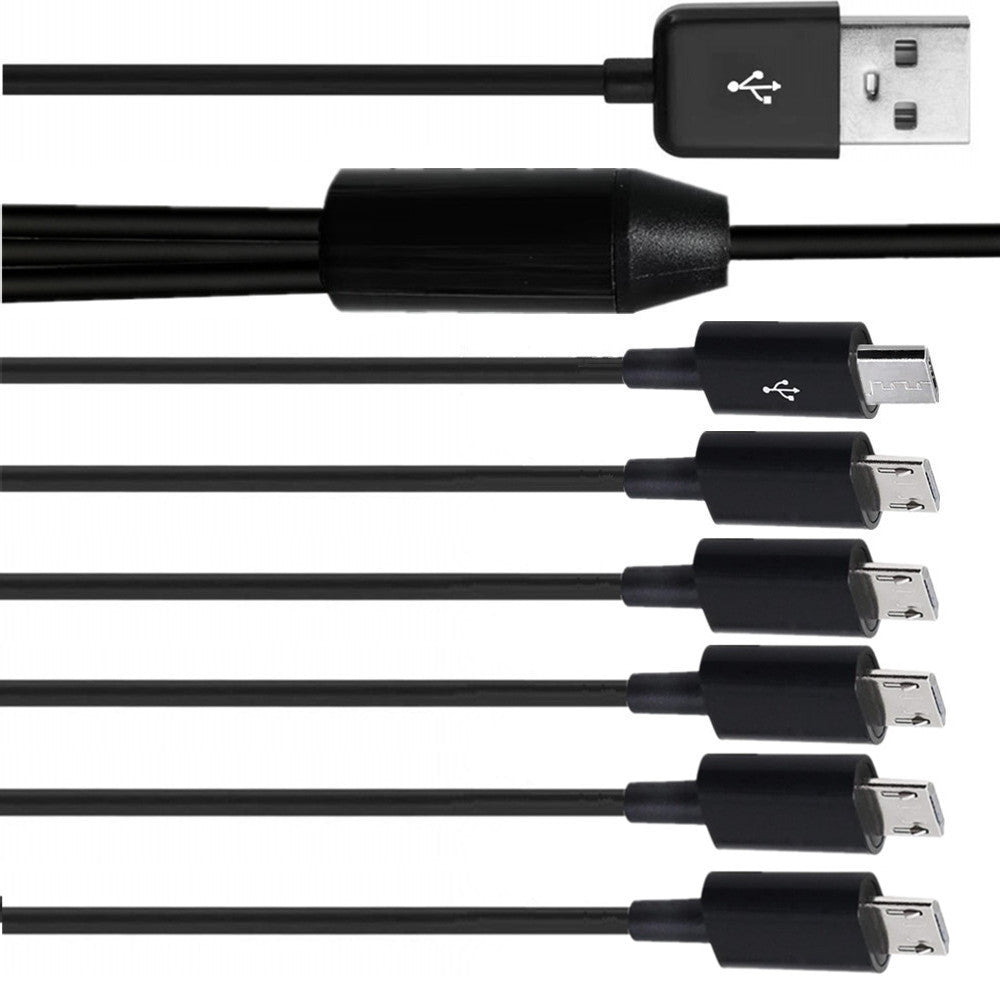 USB to Micro USB 6 port cable full view charging lead