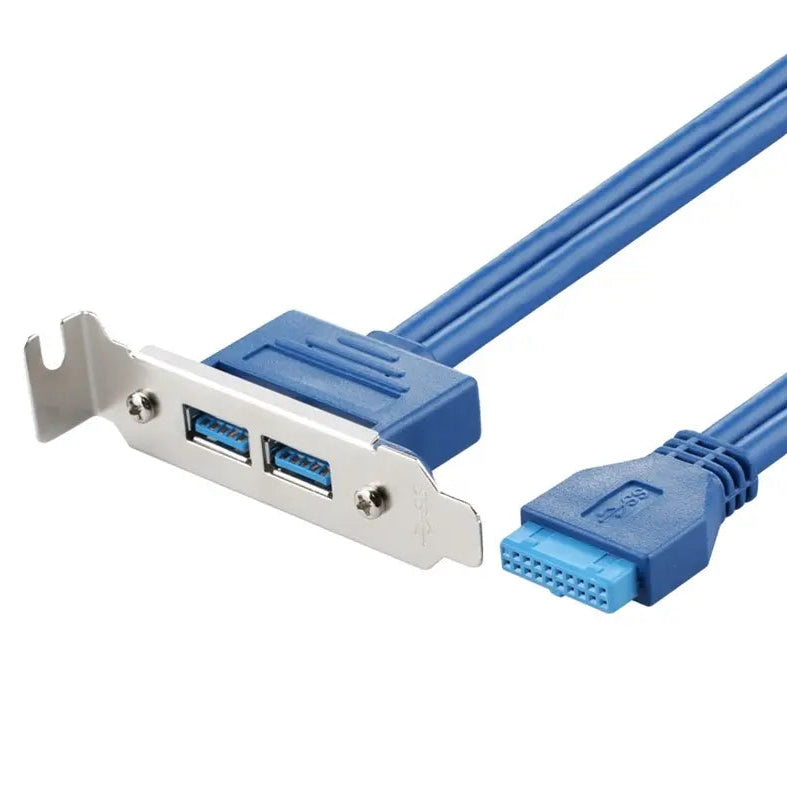 20-pin motherboard USB 3.0 header to dual USB-A PCI bracket cable