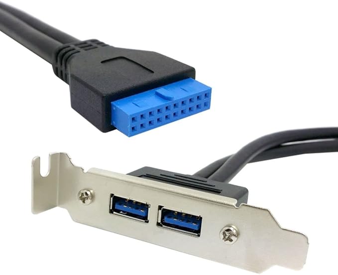 Two USB 3.0 ports on PCI-E bracket for motherboard connection